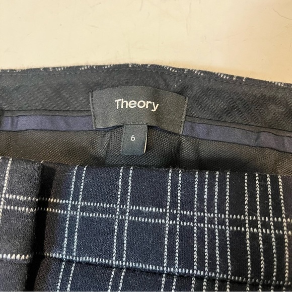 Theory Testra 2B Structured Knit Pants Size 6 Dark Academia Cropped Plaid. - Picture 7 of 8